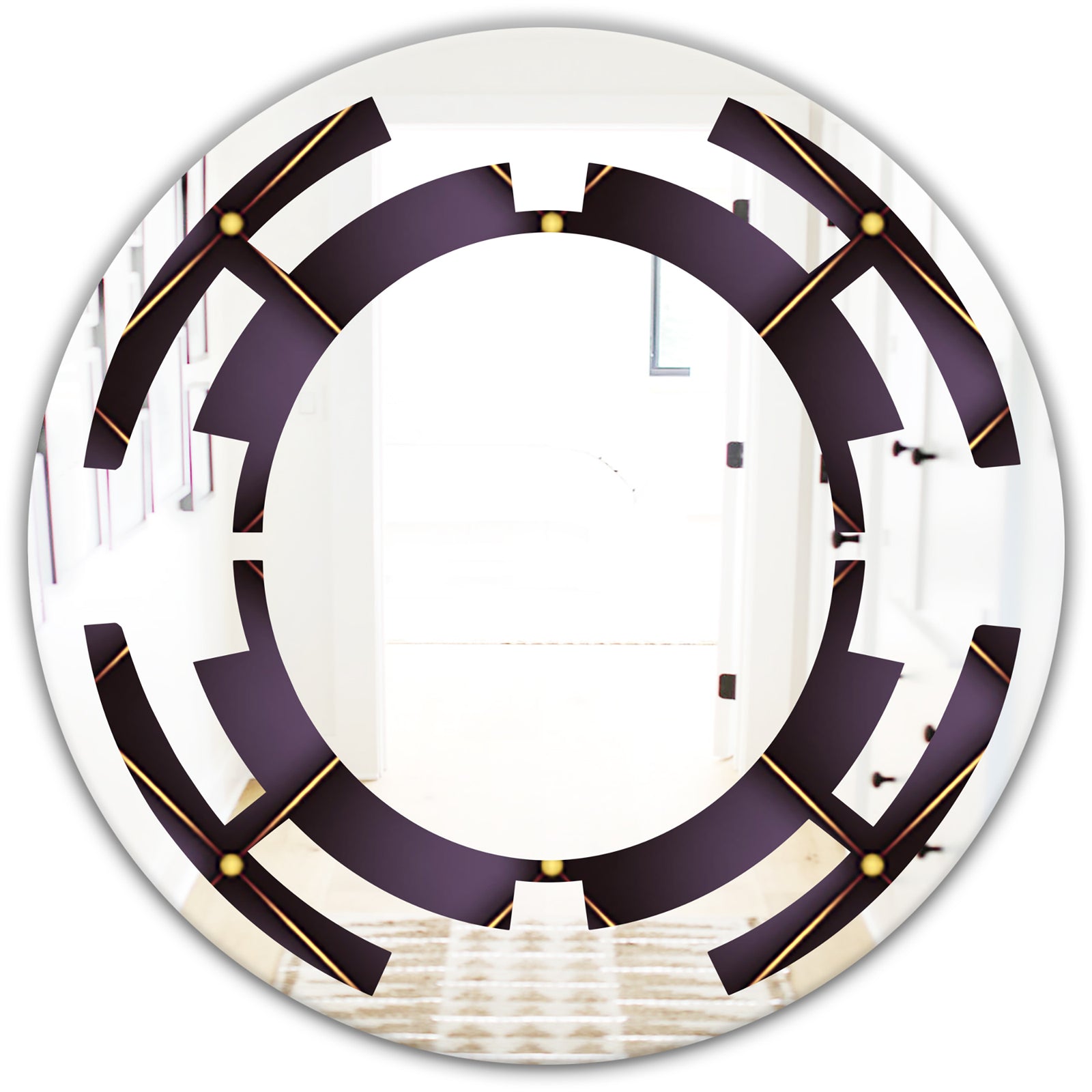 Quilted pattern - Modern Round or Oval Wall Mirror - Space