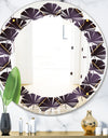 Quilted pattern - Modern Round or Oval Wall Mirror - Leaves