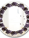 Quilted pattern - Modern Round or Oval Wall Mirror - Leaves