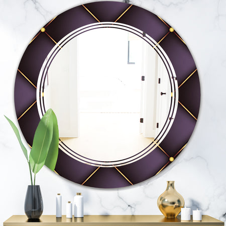 Quilted pattern - Modern Round or Oval Wall Mirror - Triple C