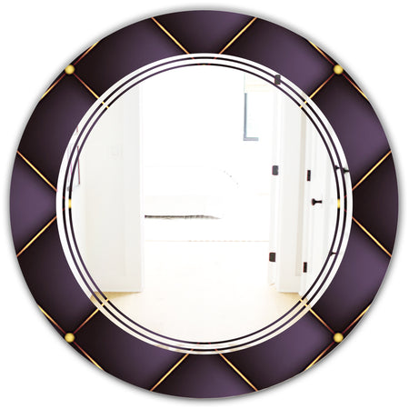 Quilted pattern - Modern Round or Oval Wall Mirror - Triple C