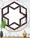 Quilted pattern - Modern Round or Oval Wall Mirror - Hexagon Star