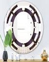 Quilted pattern - Modern Round or Oval Wall Mirror - Space