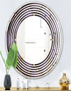 Quilted pattern - Modern Round or Oval Wall Mirror - Wave