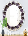 Quilted pattern - Modern Round or Oval Wall Mirror - Leaves