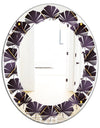 Quilted pattern - Modern Round or Oval Wall Mirror - Leaves
