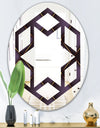 Quilted pattern - Modern Round or Oval Wall Mirror - Hexagon Star