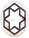 Quilted pattern - Modern Round or Oval Wall Mirror - Hexagon Star