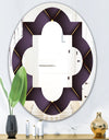 Quilted pattern - Modern Round or Oval Wall Mirror - Quatrefoil