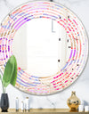 Floral Botanical Retro XIII - Modern Round or Oval Wall Mirror - Wave