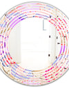 Floral Botanical Retro XIII - Modern Round or Oval Wall Mirror - Wave