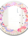 Floral Botanical Retro XIII - Modern Round or Oval Wall Mirror - Leaves
