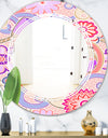 Floral Botanical Retro XIII - Modern Round or Oval Wall Mirror - Triple C