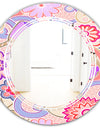 Floral Botanical Retro XIII - Modern Round or Oval Wall Mirror - Triple C