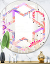 Floral Botanical Retro XIII - Modern Round or Oval Wall Mirror - Hexagon Star