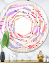 Floral Botanical Retro XIII - Modern Round or Oval Wall Mirror - Whirl