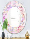 Floral Botanical Retro XIII - Modern Round or Oval Wall Mirror - Wave