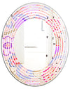 Floral Botanical Retro XIII - Modern Round or Oval Wall Mirror - Wave