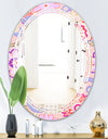 Floral Botanical Retro XIII - Modern Round or Oval Wall Mirror - Triple C