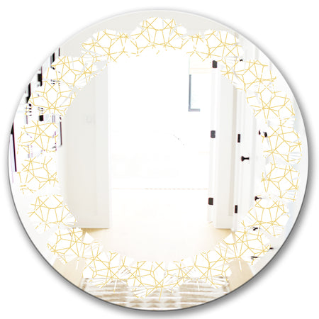Abstract Geometrical - Modern Round or Oval Wall Mirror - Leaves