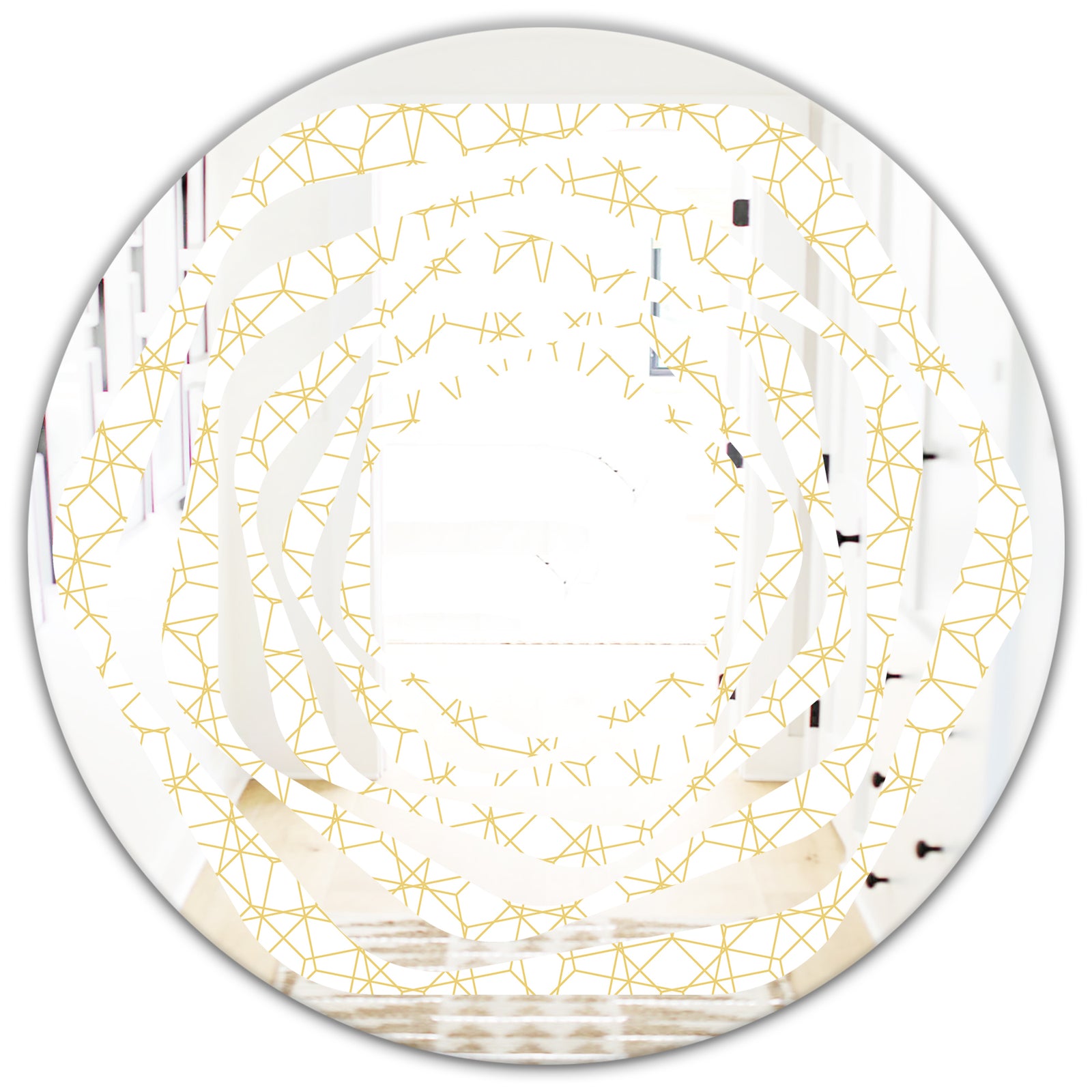 Abstract Geometrical - Modern Round or Oval Wall Mirror - Whirl