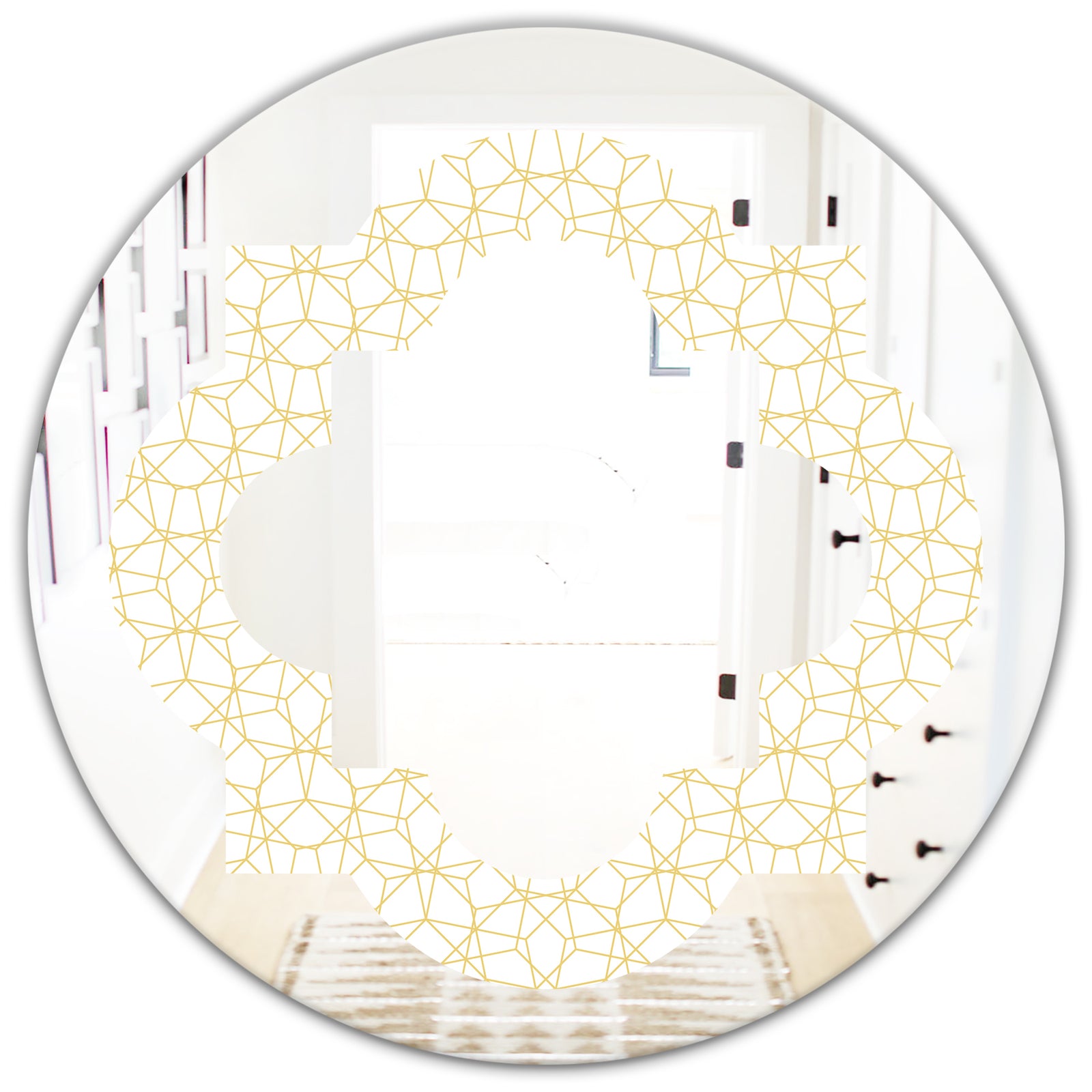 Abstract Geometrical - Modern Round or Oval Wall Mirror - Quatrefoil