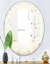 Abstract Geometrical - Modern Round or Oval Wall Mirror - Leaves