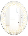 Abstract Geometrical - Modern Round or Oval Wall Mirror - Leaves