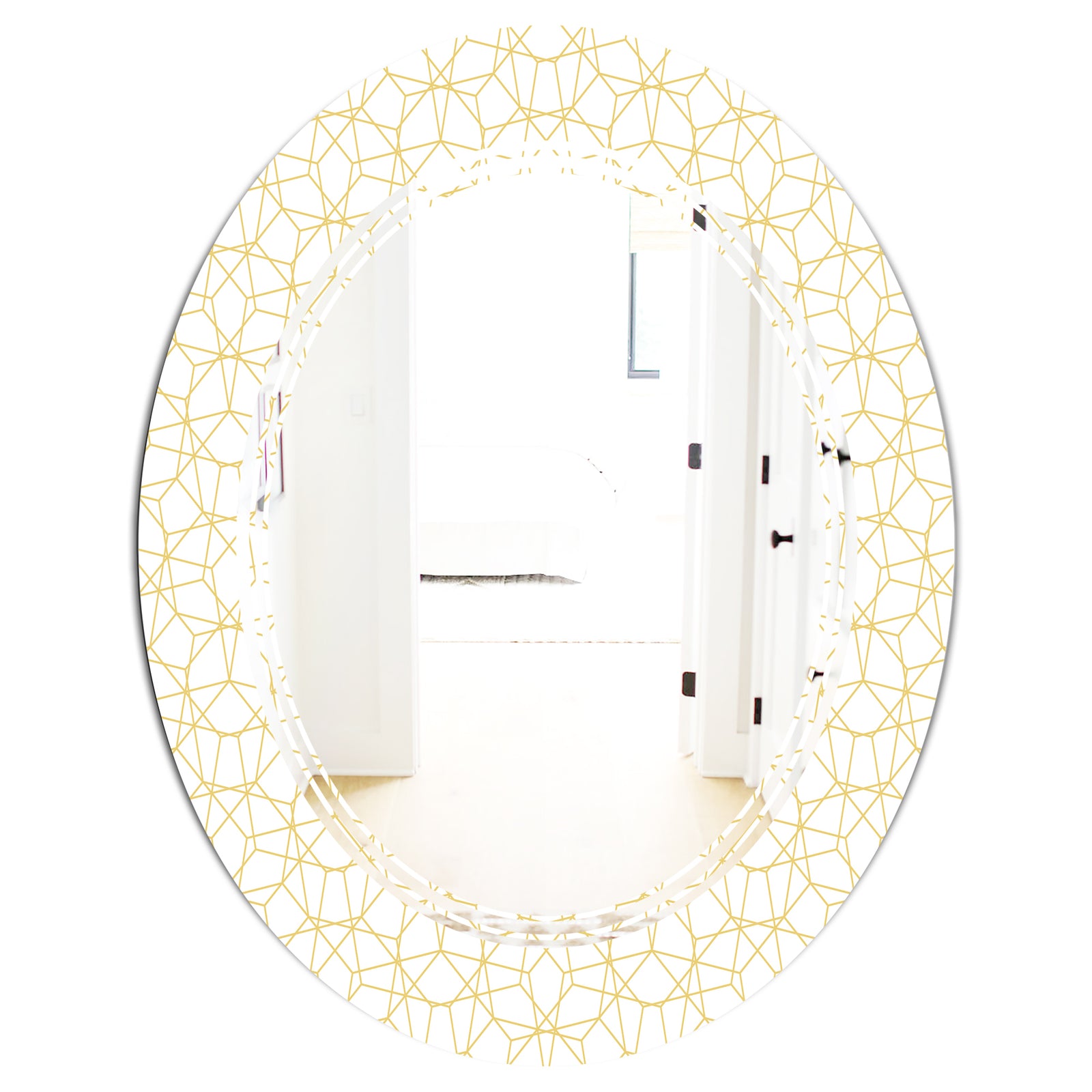 Abstract Geometrical - Modern Round or Oval Wall Mirror - Triple C