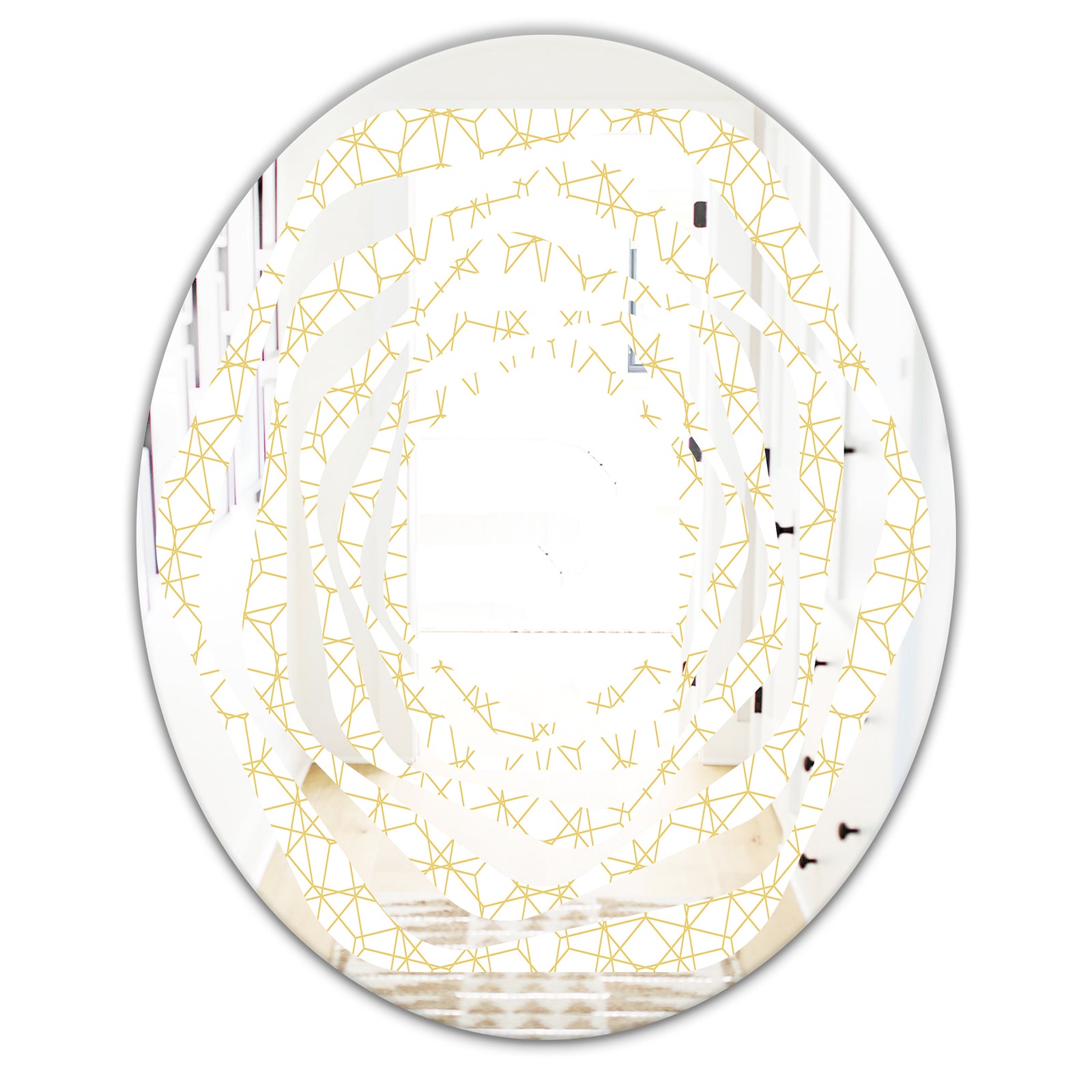 Abstract Geometrical - Modern Round or Oval Wall Mirror - Whirl
