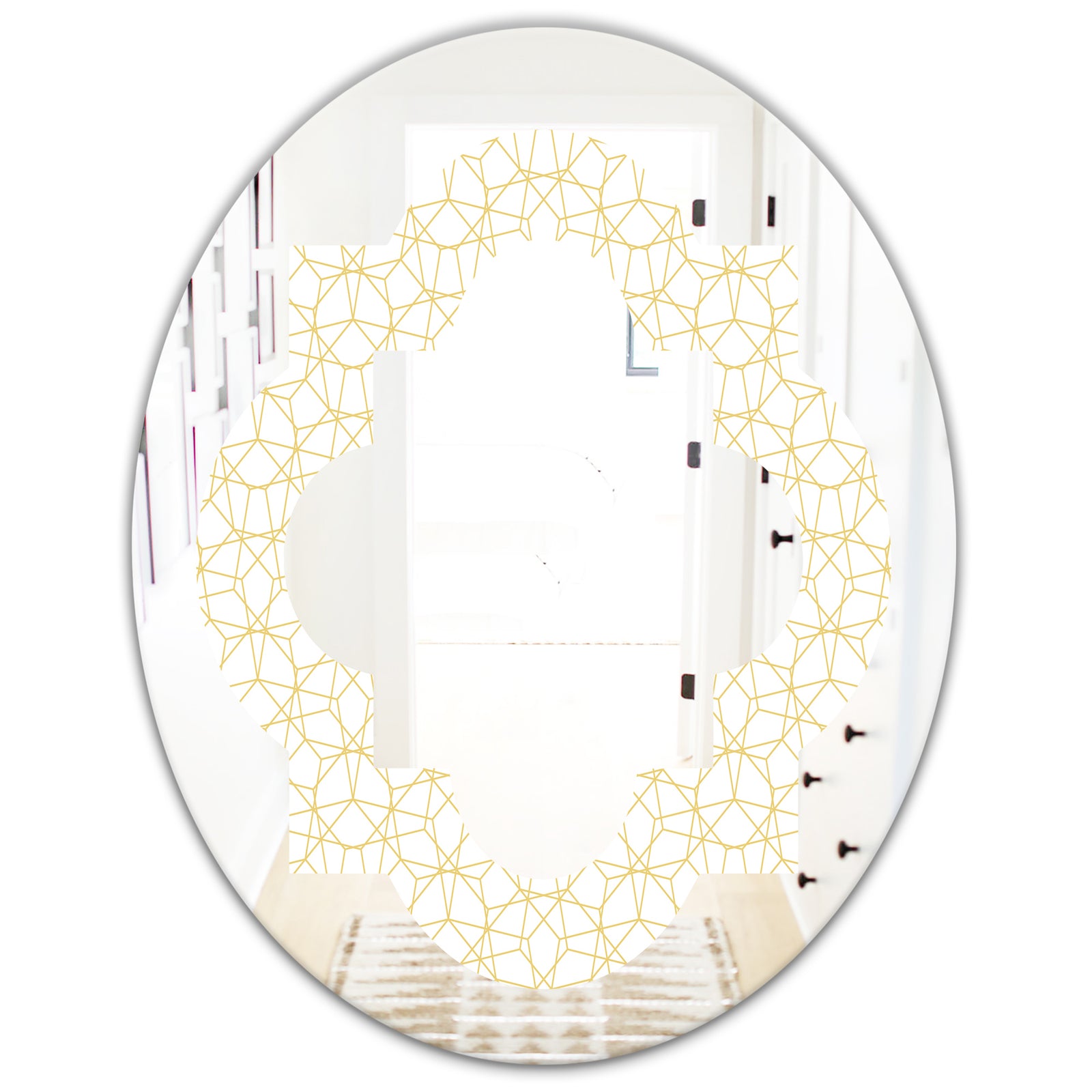 Abstract Geometrical - Modern Round or Oval Wall Mirror - Quatrefoil