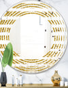 Golden Horizontal Lines - Modern Round or Oval Wall Mirror - Wave