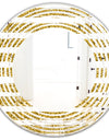 Golden Horizontal Lines - Modern Round or Oval Wall Mirror - Wave