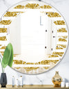 Golden Horizontal Lines - Modern Round or Oval Wall Mirror - Leaves