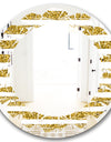 Golden Horizontal Lines - Modern Round or Oval Wall Mirror - Leaves