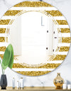Golden Horizontal Lines - Modern Round or Oval Wall Mirror - Triple C