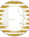 Golden Horizontal Lines - Modern Round or Oval Wall Mirror - Triple C