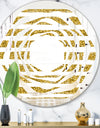 Golden Horizontal Lines - Modern Round or Oval Wall Mirror - Whirl