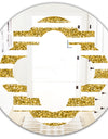 Golden Horizontal Lines - Modern Round or Oval Wall Mirror - Quatrefoil