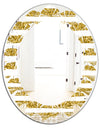 Golden Horizontal Lines - Modern Round or Oval Wall Mirror - Leaves