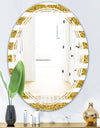 Golden Horizontal Lines - Modern Round or Oval Wall Mirror - Triple C