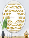 Golden Horizontal Lines - Modern Round or Oval Wall Mirror - Whirl