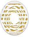 Golden Horizontal Lines - Modern Round or Oval Wall Mirror - Whirl