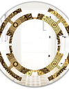 Golden Circular Pattern I - Modern Round or Oval Wall Mirror - Space