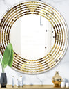 Golden Circular Pattern I - Modern Round or Oval Wall Mirror - Wave
