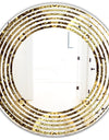 Golden Circular Pattern I - Modern Round or Oval Wall Mirror - Wave