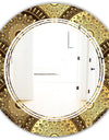 Golden Circular Pattern I - Modern Round or Oval Wall Mirror - Triple C