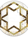 Golden Circular Pattern I - Modern Round or Oval Wall Mirror - Hexagon Star