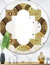 Golden Circular Pattern I - Modern Round or Oval Wall Mirror - Quatrefoil