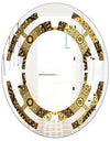 Golden Circular Pattern I - Modern Round or Oval Wall Mirror - Space